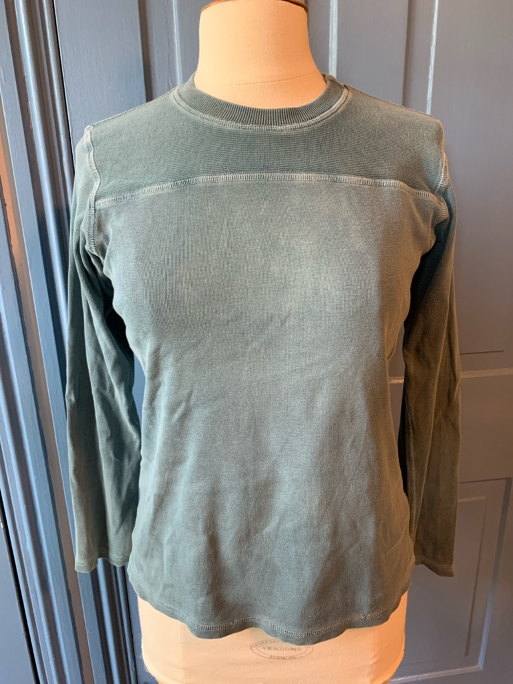 Imogene + Willie Long-Sleeve Cotton Crewneck T-shirt Indigo